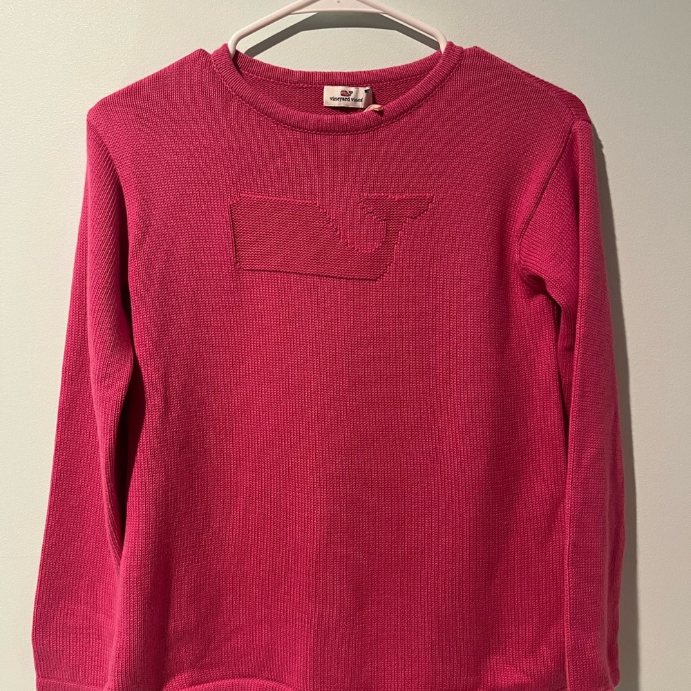 Vineyard Vines Girls Pink Logo Preppy Sweater BRAND NEW, Size Medium (10/12)